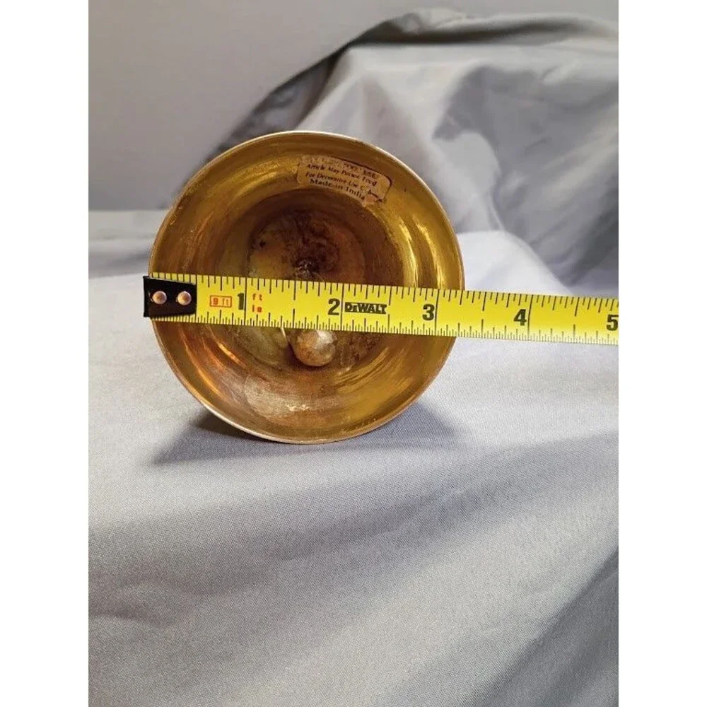 Vintage Brass Hand Bell Nautical Ship Anchor Ropes Shelf Table Maritime